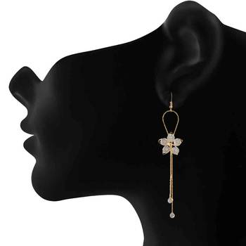 Gold crystal earrings 2