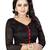 Black printed cotton silk saree with blouse