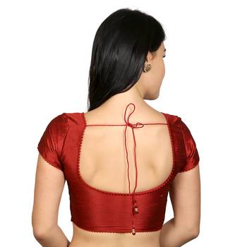 Maroon Dupion silk  Woven stitched blouse 3