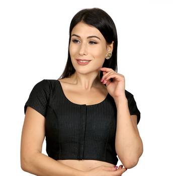 Black Banglori Silk Woven stitched blouse 1
