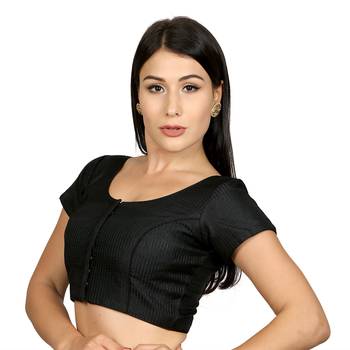 Black Banglori Silk Woven stitched blouse 2