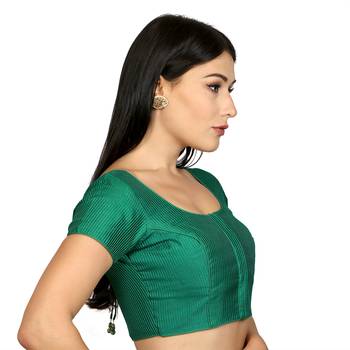 Green Banglori Silk Woven stitched blouse 2