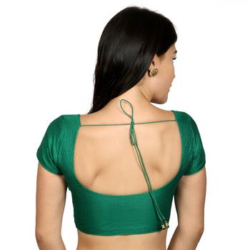 Green Banglori Silk Woven stitched blouse 3