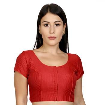 Red Banglori Silk Woven stitched blouse 1