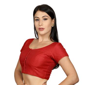 Red Banglori Silk Woven stitched blouse 2