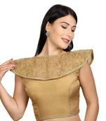 Gold Tussar Silk Woven stitched blouse