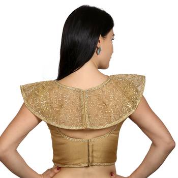 Gold Tussar Silk Woven stitched blouse 3