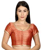 9blings Red Brocade Woven stitched blouse