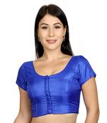 Royal Blue Banglori Silk  and  Net Woven stitched blouse