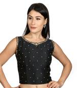 Black Tussar Silk Woven stitched blouse