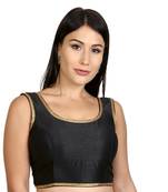 Black Dupion Silk Woven stitched blouse