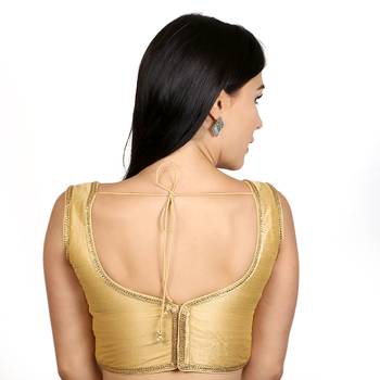 Gold Dupion Silk Woven stitched blouse 3