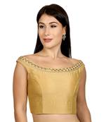 Gold Dupion Silk Woven stitched blouse