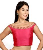 Pink Dupion Silk Woven stitched blouse
