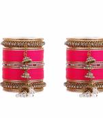 Beautiful Marriage Chura With Jhumki And Latkan By Leshya Fuchsia