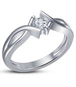 Beautiful 925 Sterling Silver White Platinum Plated Womes solitaire Ring