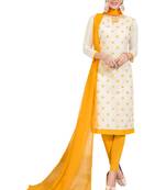 White Embroidered Cotton Salwar