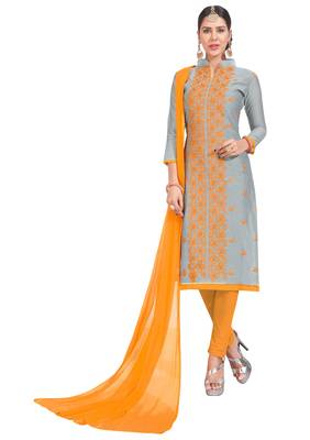 Grey Embroidered Cotton Salwar 1