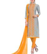 Grey Embroidered Cotton Salwar