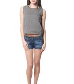 Black Crepe Crepe stitched tops