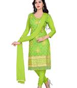 Green embroidered chanderi salwar