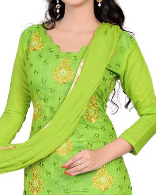 Green embroidered chanderi salwar 3
