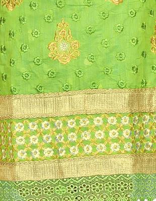 Green embroidered chanderi salwar 4