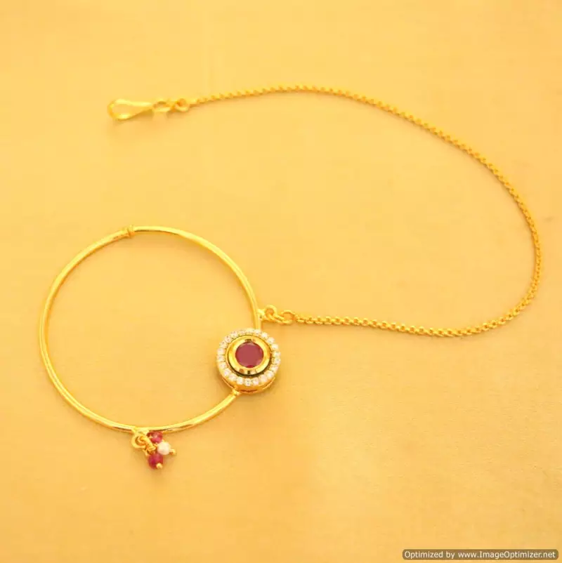 Beautiful Round Ruby Nose Ring