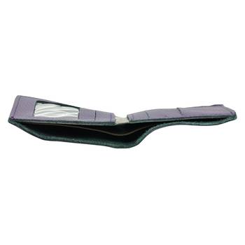 Alphaman "Purple Royalty Macho Brown" Organic Leather Dual Fold Border-Stitched Wallet 4
