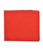 Alphaman "Cool Red Tan Desire Inside" Organic Leather Dual Fold Border-Stitched Wallet