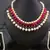 Dark Pink Kundan Pearl Necklace Set