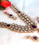 Purple dulhan Kundan Necklace set