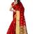 Red woven polycotton saree with blouse