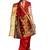 Red woven polycotton saree with blouse
