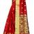 Red woven polycotton saree with blouse