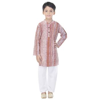 Multicolor printed cotton Kurta Pyjama For Boys 1