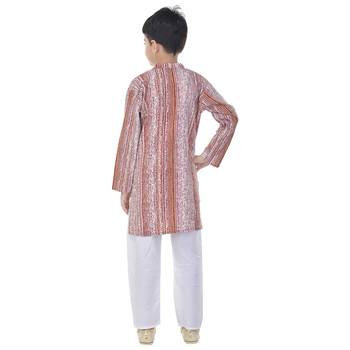 Multicolor printed cotton Kurta Pyjama For Boys 2