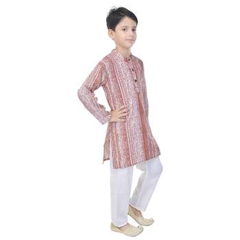 Multicolor printed cotton Kurta Pyjama For Boys 3