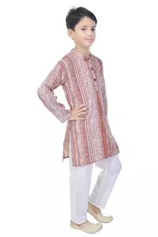 Multicolor printed cotton Kurta Pyjama For Boys