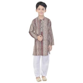 Multicolor printed cotton Kurta Pyjama For Boys 1