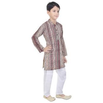 Multicolor printed cotton Kurta Pyjama For Boys 3