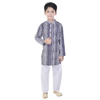 Multicolor printed cotton Kurta Pyjama For Boys 1