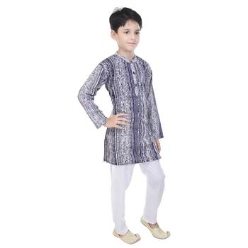 Multicolor printed cotton Kurta Pyjama For Boys 3