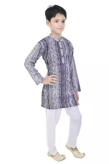 Multicolor printed cotton Kurta Pyjama For Boys