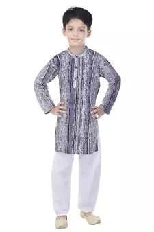 Multicolor printed cotton Kurta Pyjama For Boys