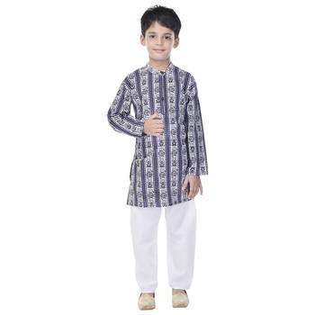 Multicolor printed cotton Kurta Pyjama For Boys 1