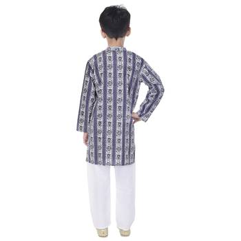 Multicolor printed cotton Kurta Pyjama For Boys 2