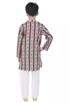 Multicolor printed cotton Kurta Pyjama For Boys