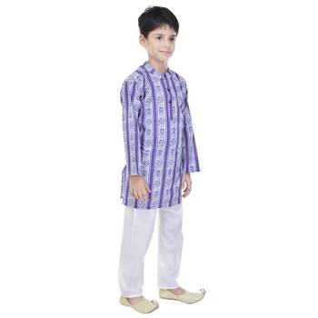 Multicolor printed cotton Kurta Pyjama For Boys 3