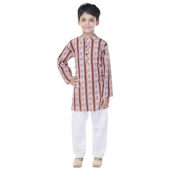Multicolor printed cotton Kurta Pyjama For Boys 1